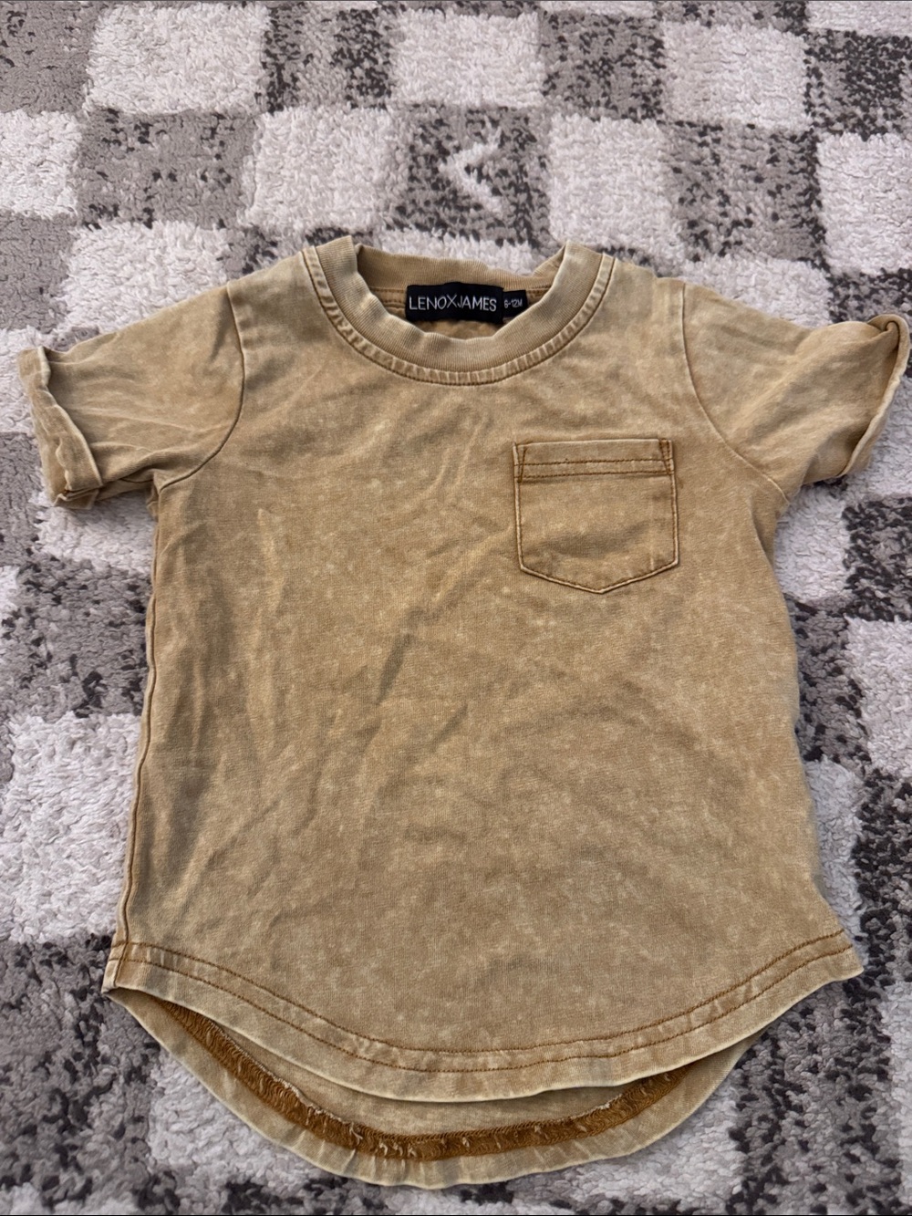 Lenox James Baby Distressed Mustard Short Sleeve Pocket Tee